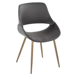 Kirklands Home Faux Leather Scooped Accent Chairs, Set of 2 Gray Hot