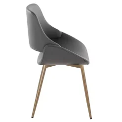 Kirklands Home Faux Leather Scooped Accent Chairs, Set of 2 Gray Hot