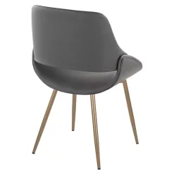 Kirklands Home Faux Leather Scooped Accent Chairs, Set of 2 Gray Hot