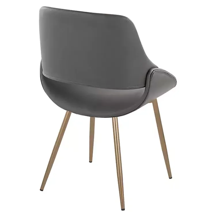 Kirklands Home Faux Leather Scooped Accent Chairs, Set of 2 Gray Hot
