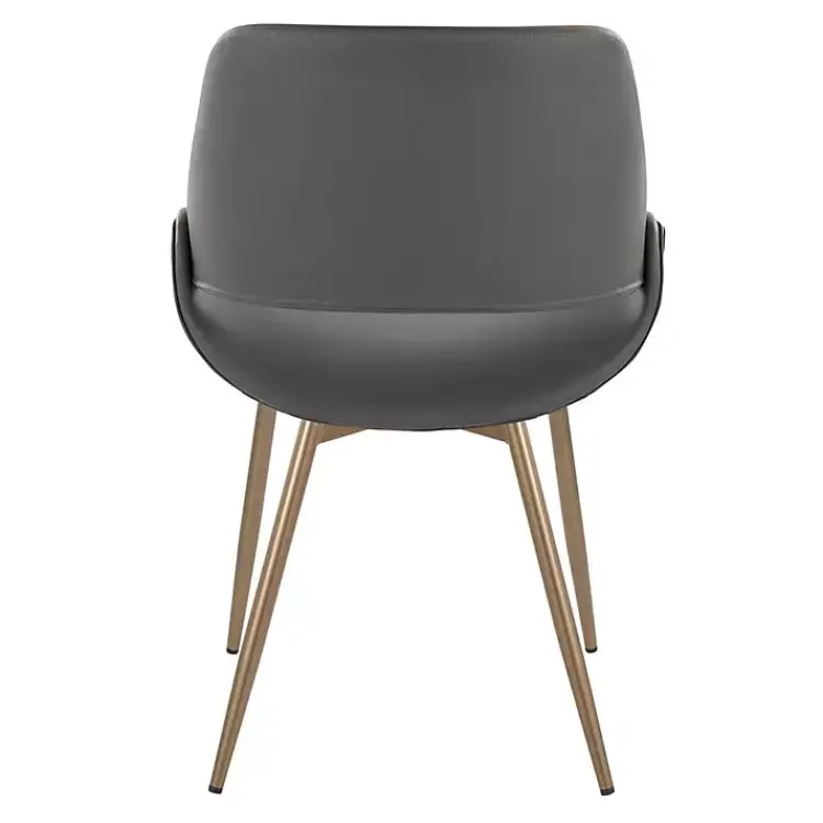 Kirklands Home Faux Leather Scooped Accent Chairs, Set of 2 Gray Hot