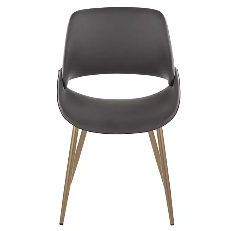 Kirklands Home Faux Leather Scooped Accent Chairs, Set of 2 Gray Hot