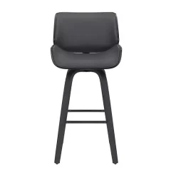 Kirklands Home Faux Leather Tyler Swivel Bar Stool Gray Outlet