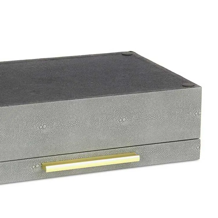 Baskets & Boxes>Kirklands Home Faux Shagreen Decorative Boxes, Set of 2 Gray