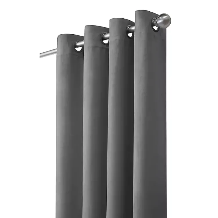 Kirklands Home Faux Suede Blackout Curtain Panel, 63 in. Gray Outlet