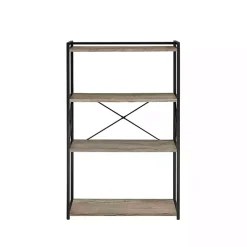 Kirklands Home Gray Finish X Frame Open Shelf Bookcase Outlet