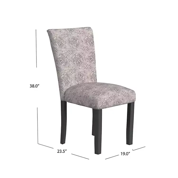 Kirklands Home Floral Parsons Dining Chairs, Set of 2 Gray Sale