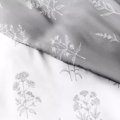 Kirklands Home Gray Floral Reversible 2-pc. Twin Duvet Cover Set Outlet