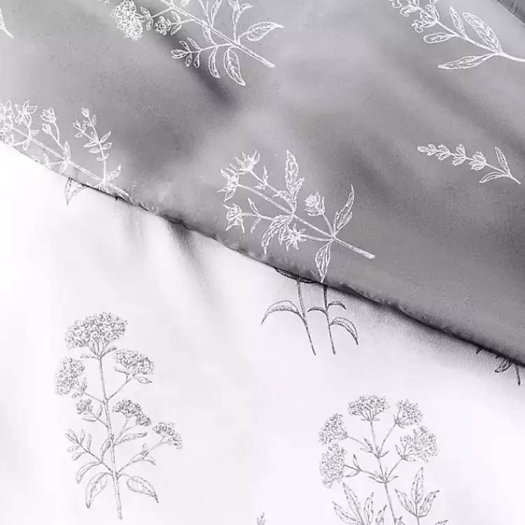 Kirklands Home Gray Floral Reversible 2-pc. Twin Duvet Cover Set Outlet
