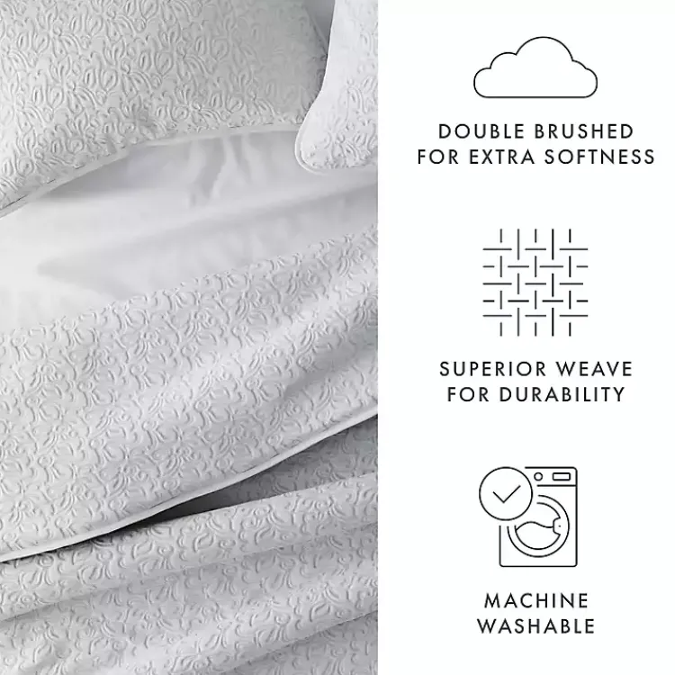 Kirklands Home Floral Stitch 2-pc. Twin Quilt Set Gray Discount