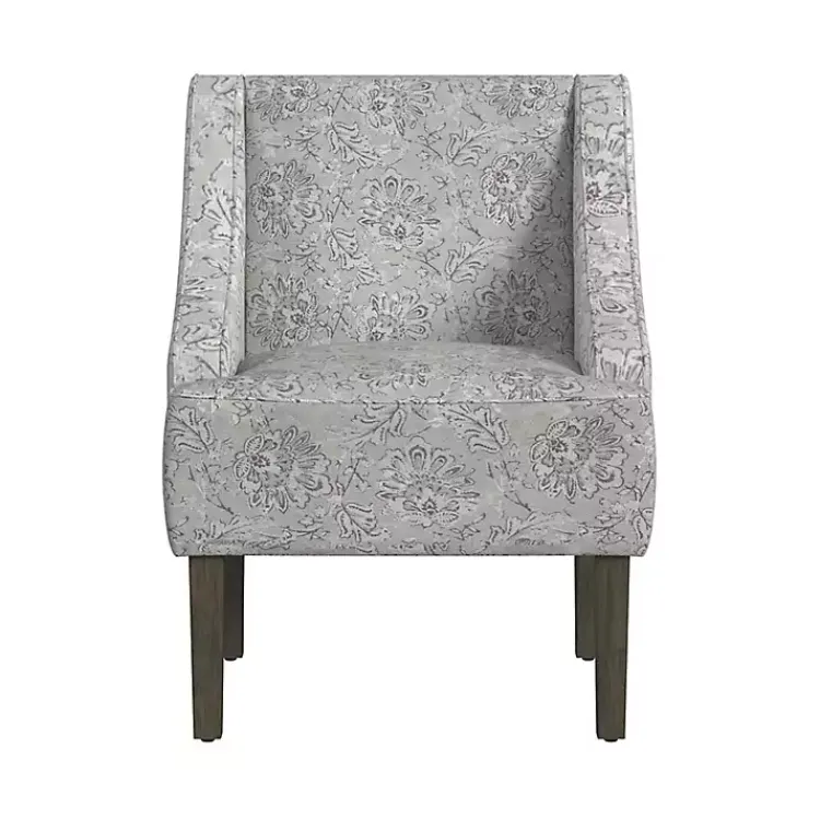 Kirklands Home Floral Swoop Accent Chair Gray