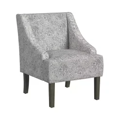 Kirklands Home Floral Swoop Accent Chair Gray