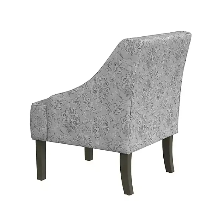 Kirklands Home Floral Swoop Accent Chair Gray