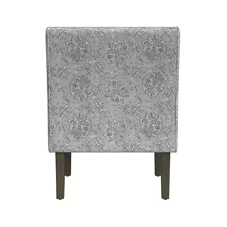 Kirklands Home Floral Swoop Accent Chair Gray