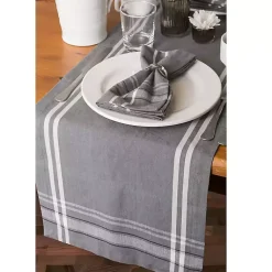 Kirklands Home French Chambray Table Runner Gray New