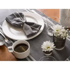 Kirklands Home French Chambray Table Runner Gray New