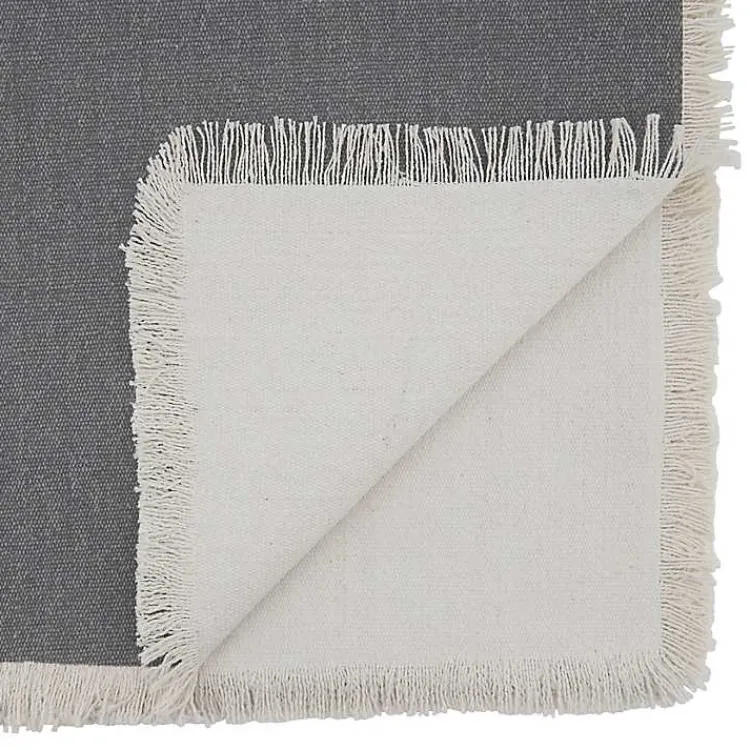 Kirklands Home Fringe Border Table Runner, 72 in. Gray Clearance