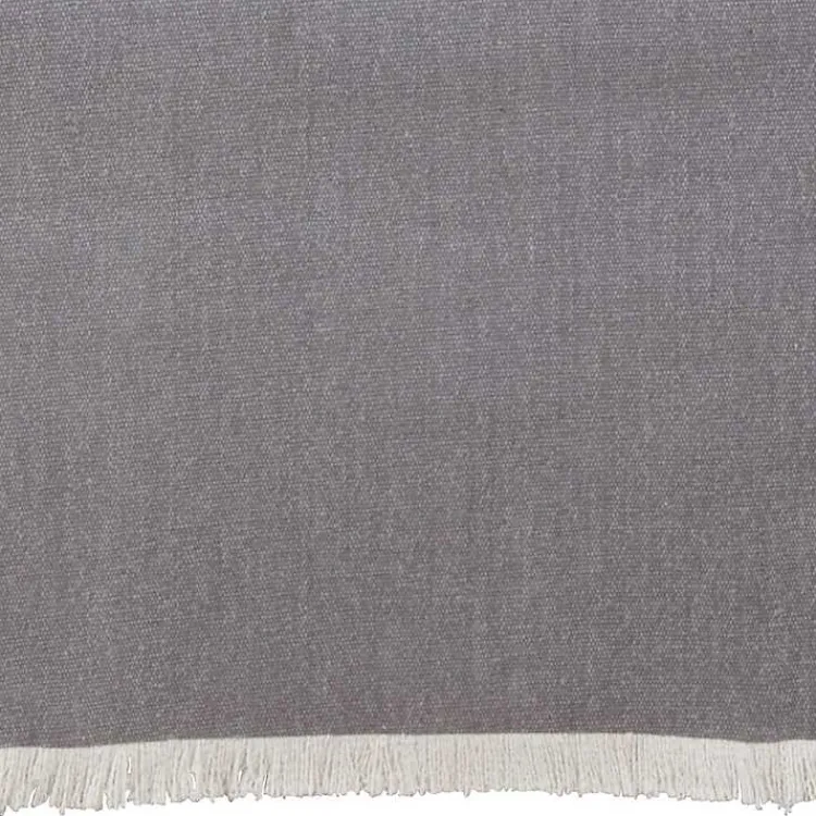 Kirklands Home Fringe Border Table Runner, 72 in. Gray Clearance