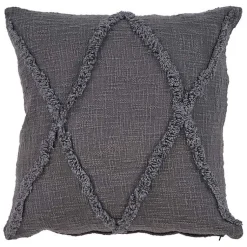Pillows>Kirklands Home Fringe Diamond Pillow, 20 in. Gray