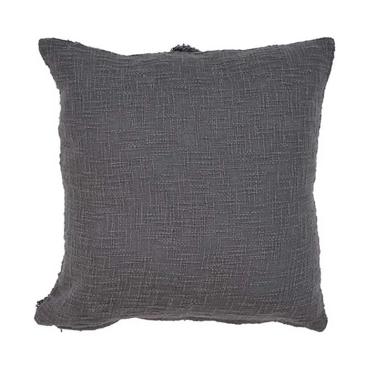 Pillows>Kirklands Home Fringe Diamond Pillow, 20 in. Gray