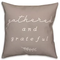 Pillows>Kirklands Home Gathered & Grateful Indoor/Outdoor Pillow Gray