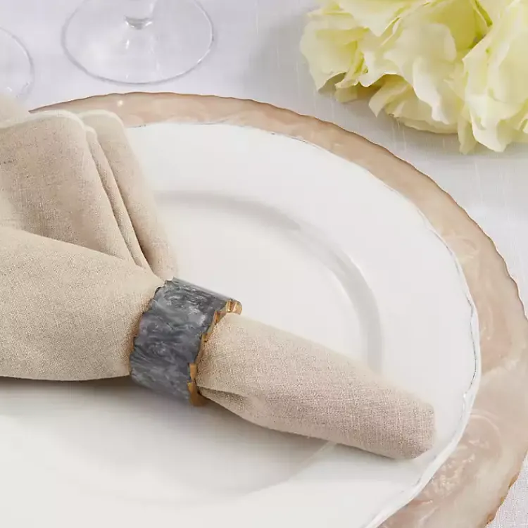 Kirklands Home Geode Artistry Napkin Rings, Set of 4 Gray Sale