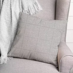 Kirklands Home Geometric Indoor/Outdoor Pillow Gray Hot