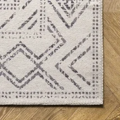 Kirklands Home Gray Geometric Medallion Washable Runner Best