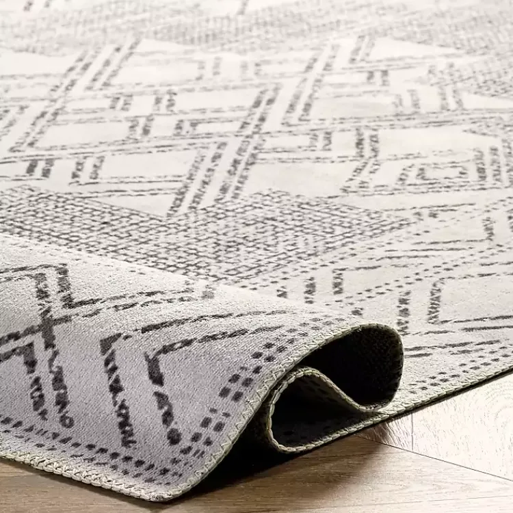 Kirklands Home Gray Geometric Medallion Washable Area Rug, 4x6 New