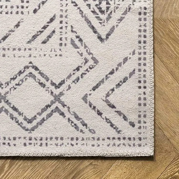 Kirklands Home Gray Geometric Medallion Washable Area Rug, 4x6 New