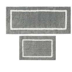 Kirklands Home Gray Geometric Pattern Reversible Bath Mat, 34 in. Clearance