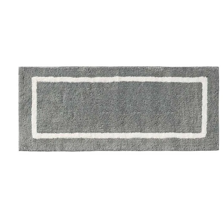 Kirklands Home Gray Geometric Pattern Reversible Bath Mat, 60 in. Sale