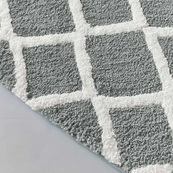 Kirklands Home Gray Geometric Pattern Reversible Bath Mat, 60 in. Sale