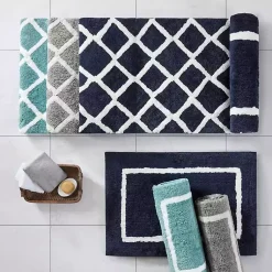 Kirklands Home Gray Geometric Pattern Reversible Bath Mat, 60 in. Sale
