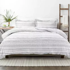 Kirklands Home Gray Geometric 3-pc. King Duvet Cover Set Sale
