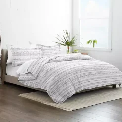 Kirklands Home Gray Geometric 3-pc. King Duvet Cover Set Sale