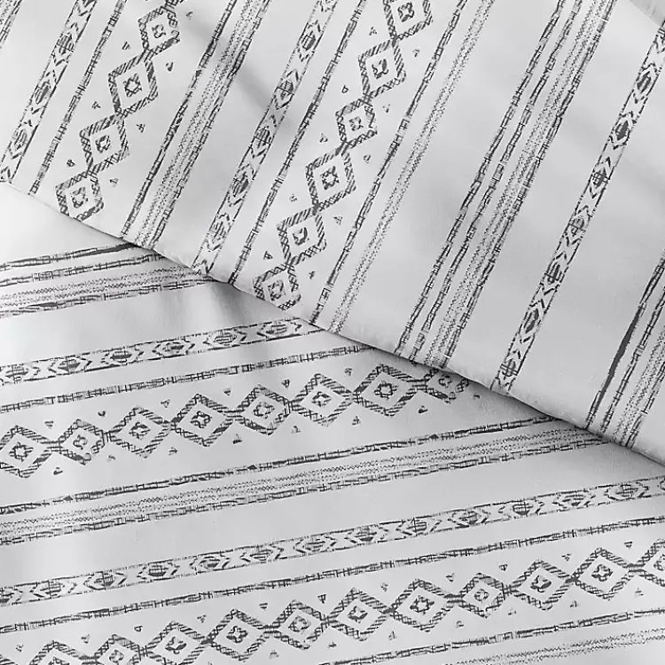 Kirklands Home Gray Geometric 3-Pc. Queen Duvet Cover Set Hot