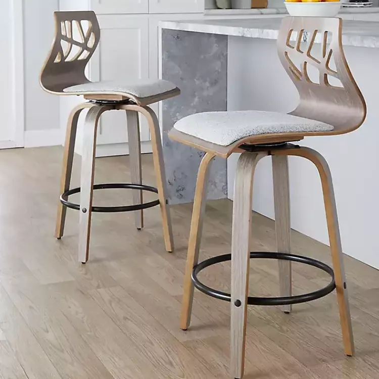 Kirklands Home Golia Swivel Counter Stools, Set of 2 Gray Online