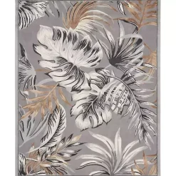 Kirklands Home Gray Grand Leaf Coastal Area Rug, 7x9 Sale