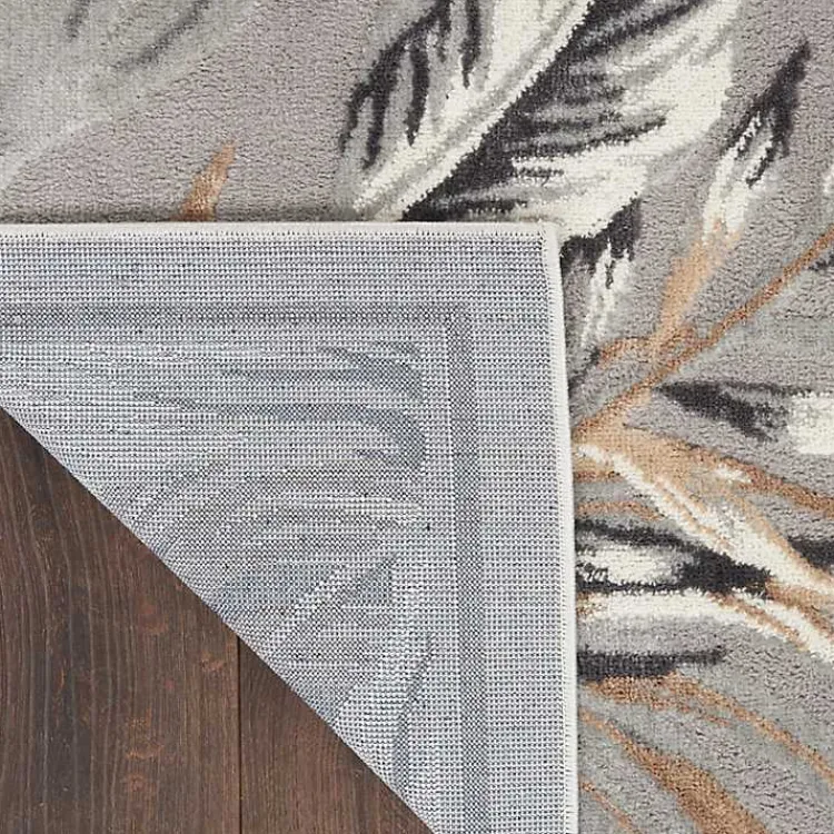 Kirklands Home Gray Grand Leaf Coastal Area Rug, 7x9 Sale