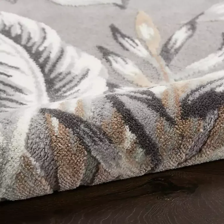 Kirklands Home Gray Grand Leaf Coastal Area Rug, 7x9 Sale