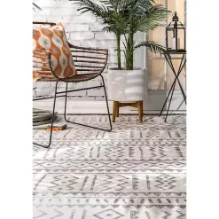 Kirklands Home Gretchen Tribal Outdoor Area Rug, 5x8 Gray