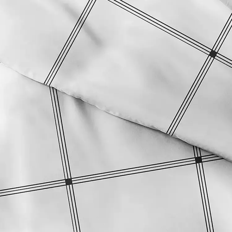 Kirklands Home Gray Grid Plaid 3-pc. Micro King Duvet Cover Set Clearance