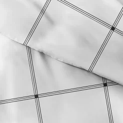 Kirklands Home Gray Grid Plaid 3-pc. Micro Queen Duvet Cover Set Discount