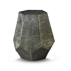 Kirklands Home Gray Hand-Stamped Iron Hexagon Accent Table