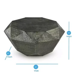 Kirklands Home Gray Hand-Stamped Iron Octagonal Coffee Table Online