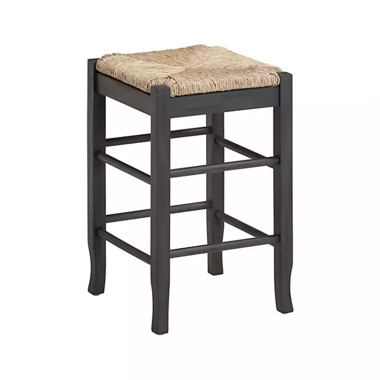 Kirklands Home Handwoven Square Wooden Counter Stool Gray Sale