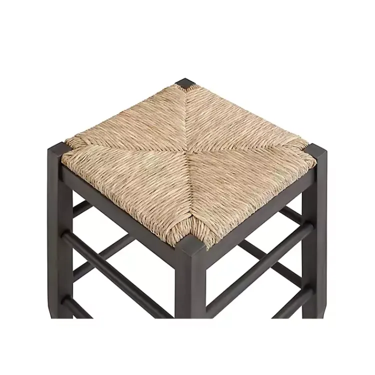 Kirklands Home Handwoven Square Wooden Counter Stool Gray Sale