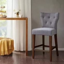 Kirklands Home Harrison Tufted Counter Stool Gray Outlet