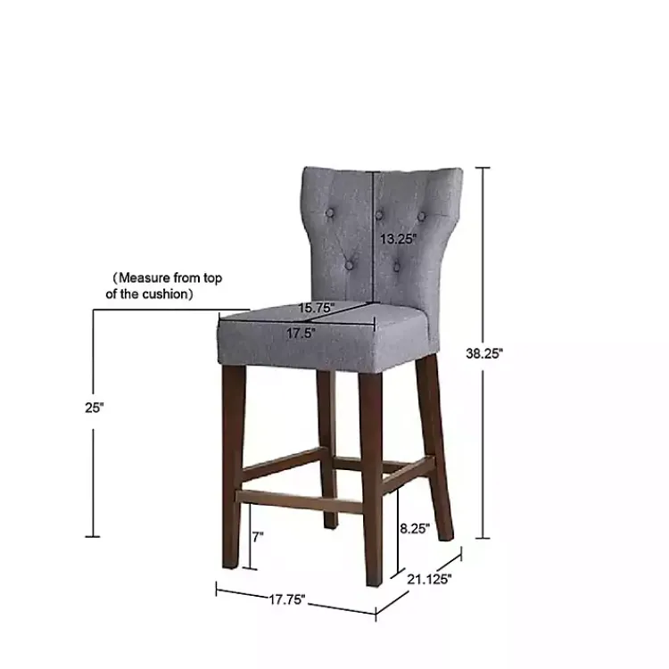 Kirklands Home Harrison Tufted Counter Stool Gray Outlet
